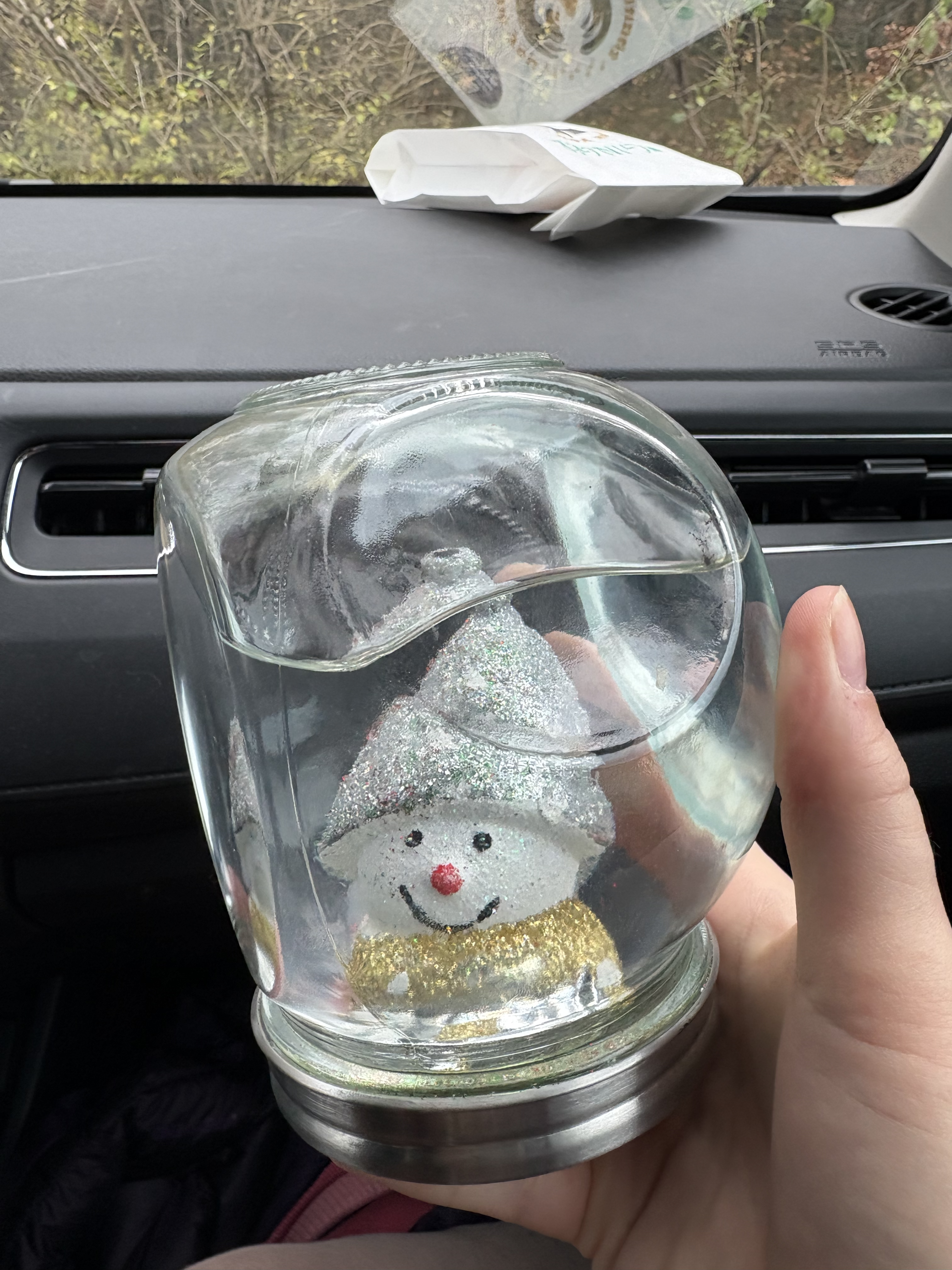 Handcrafted snowglobe.